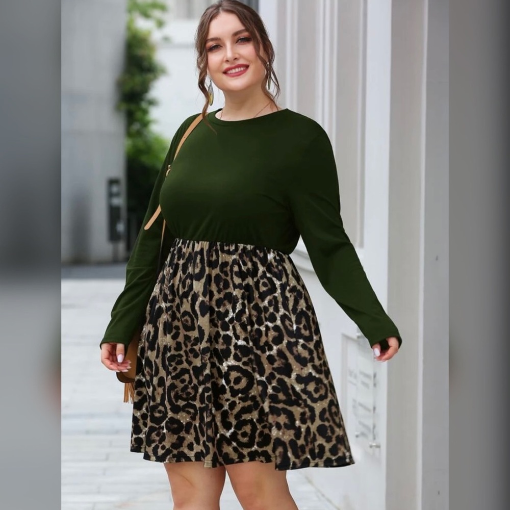 SHEIN Leopard combo dress